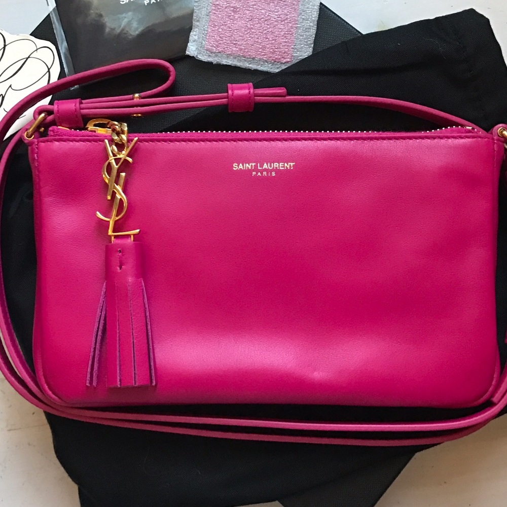YSL Saint Laurent pink NEW Crossbody tassel bag